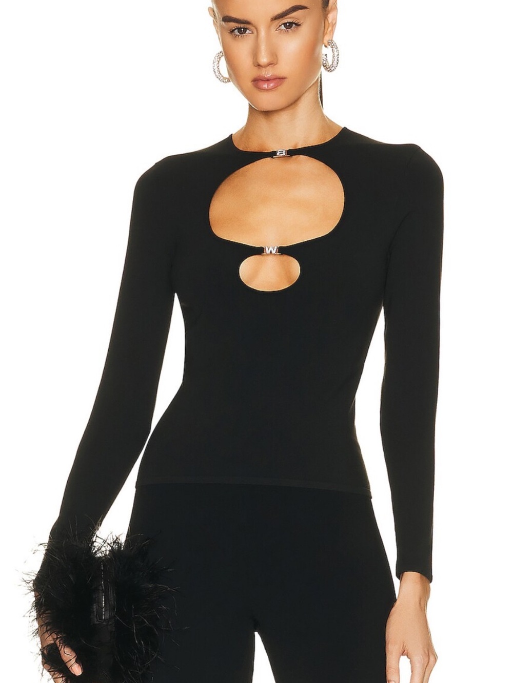 Alexander Wang Cut Out Long Sleeve Top